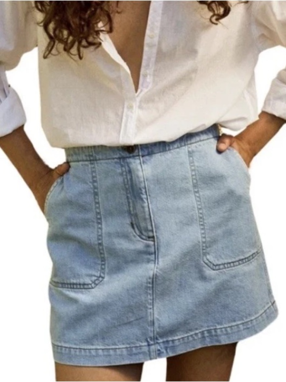 Xirena Skylar Denim Mini Skirt Women’s Size 28 Light Wash